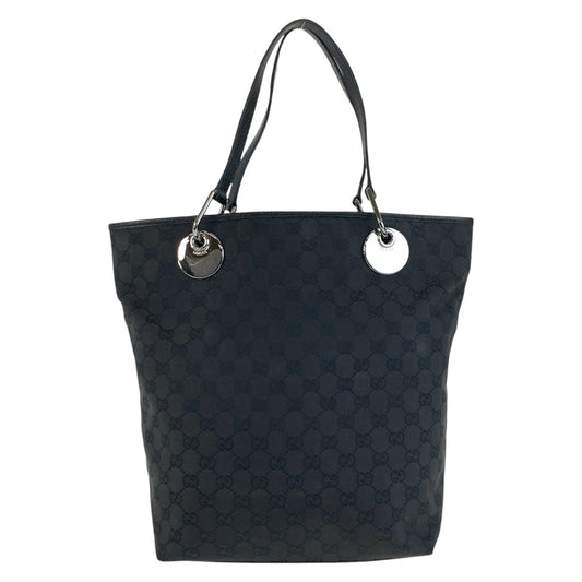 25691
GUCCI グッチ ブラック 黒 シルバー金具 GGキャンバス 120836 トートバッグ ショルダーバッグ レディース AB28