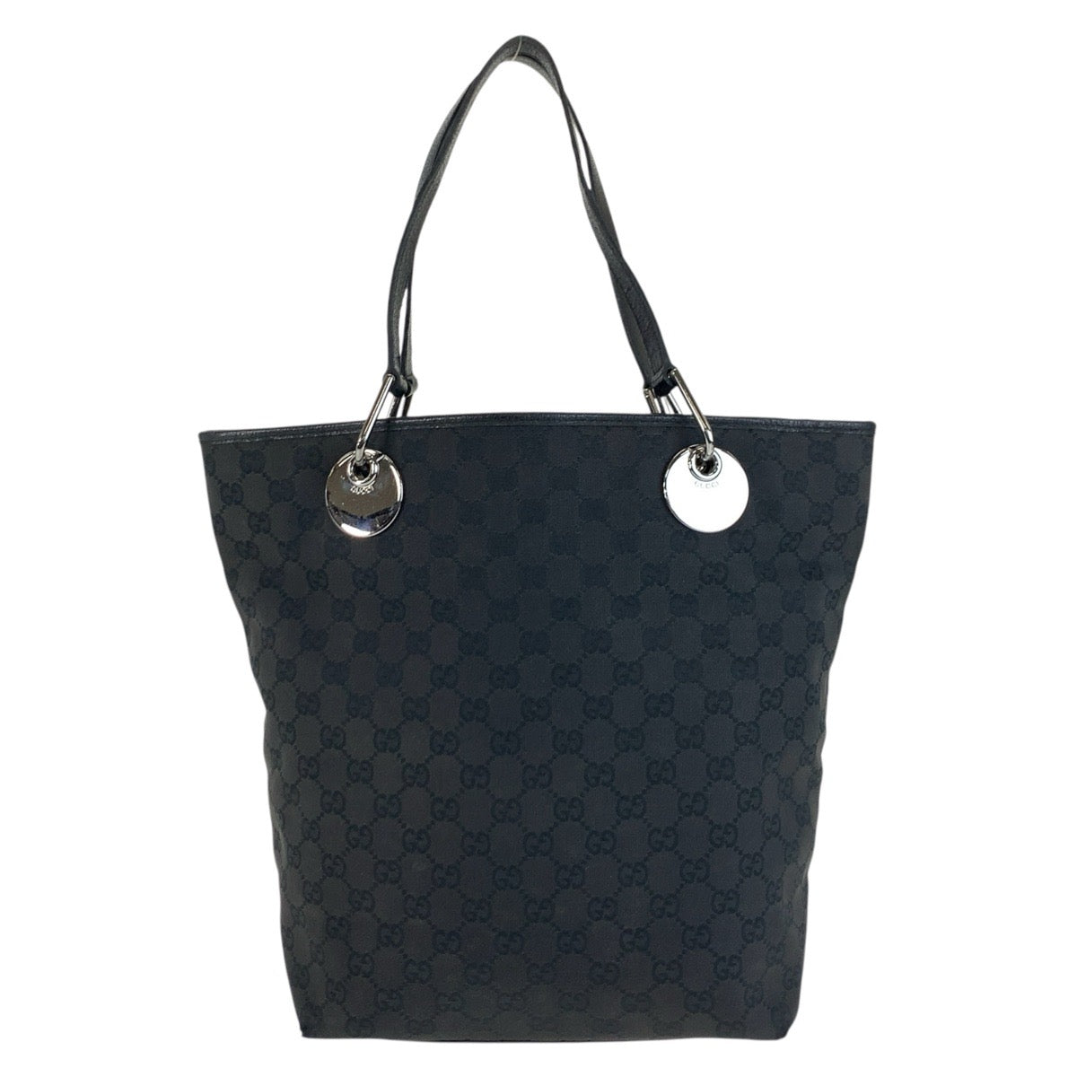 25691
GUCCI グッチ ブラック 黒 シルバー金具 GGキャンバス 120836 トートバッグ ショルダーバッグ レディース AB28