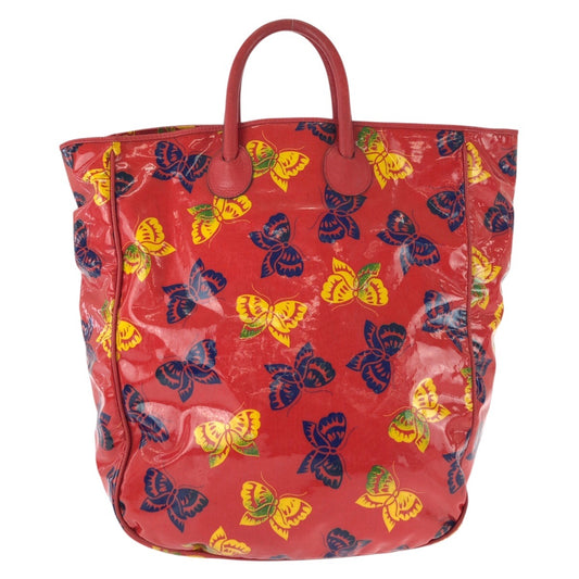 25694
BOTTEGAVENETA ボッテガヴェネタ ヴィンテージ バタフライ レッド マルチカラー パテントレザー トートバッグ レディース ABP35
