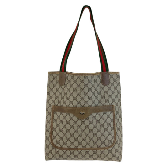 25696
GUCCI グッチ ヴィンテージ シェリーライン ベージュ GGスプリームキャンバス 39 02 003 トートバッグ ショルダーバッグ レディース AB21