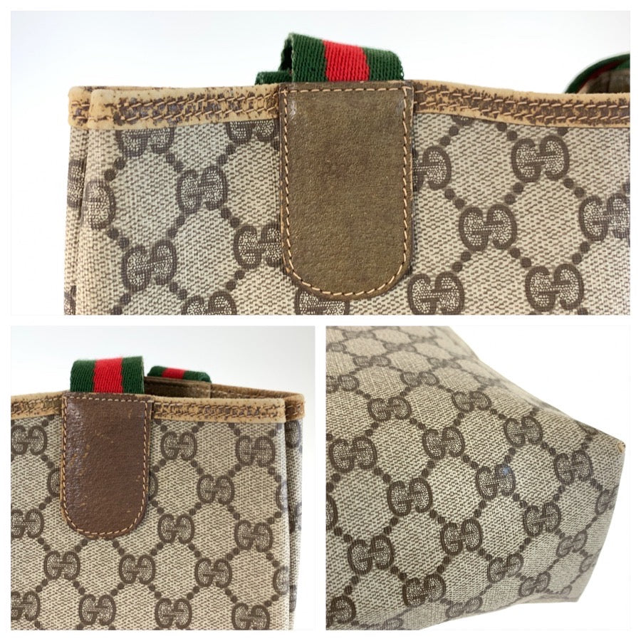25696
GUCCI グッチ ヴィンテージ シェリーライン ベージュ GGスプリームキャンバス 39 02 003 トートバッグ ショルダーバッグ レディース AB21