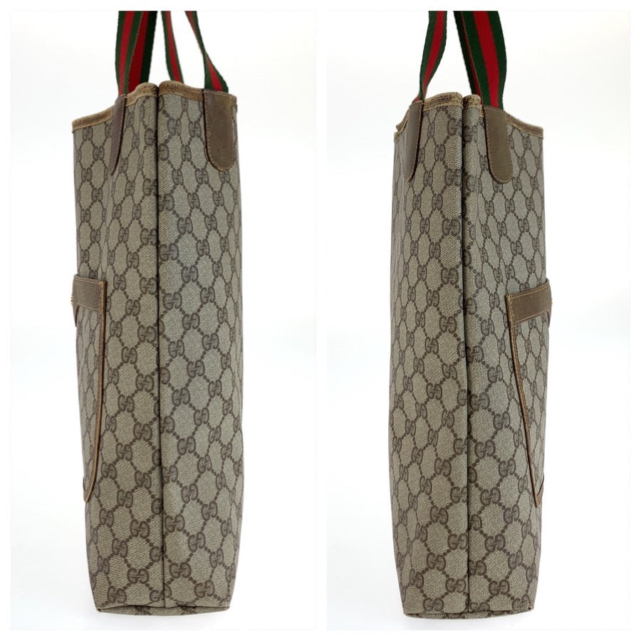 25696
GUCCI グッチ ヴィンテージ シェリーライン ベージュ GGスプリームキャンバス 39 02 003 トートバッグ ショルダーバッグ レディース AB21