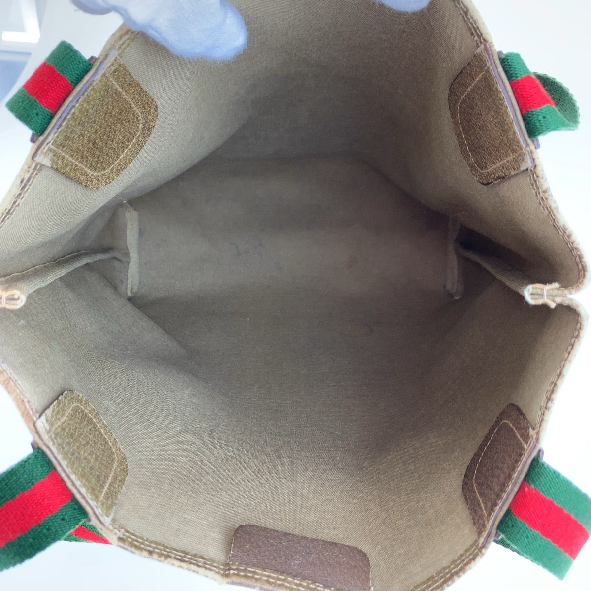 25696
GUCCI グッチ ヴィンテージ シェリーライン ベージュ GGスプリームキャンバス 39 02 003 トートバッグ ショルダーバッグ レディース AB21