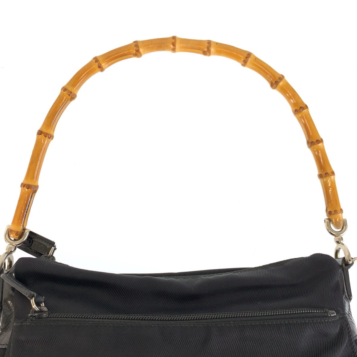 25697
GUCCI グッチ バンブー ブラック 黒 シルバー金具 ナイロン 000 0509 200 159 ショルダーバッグ レディース AB21