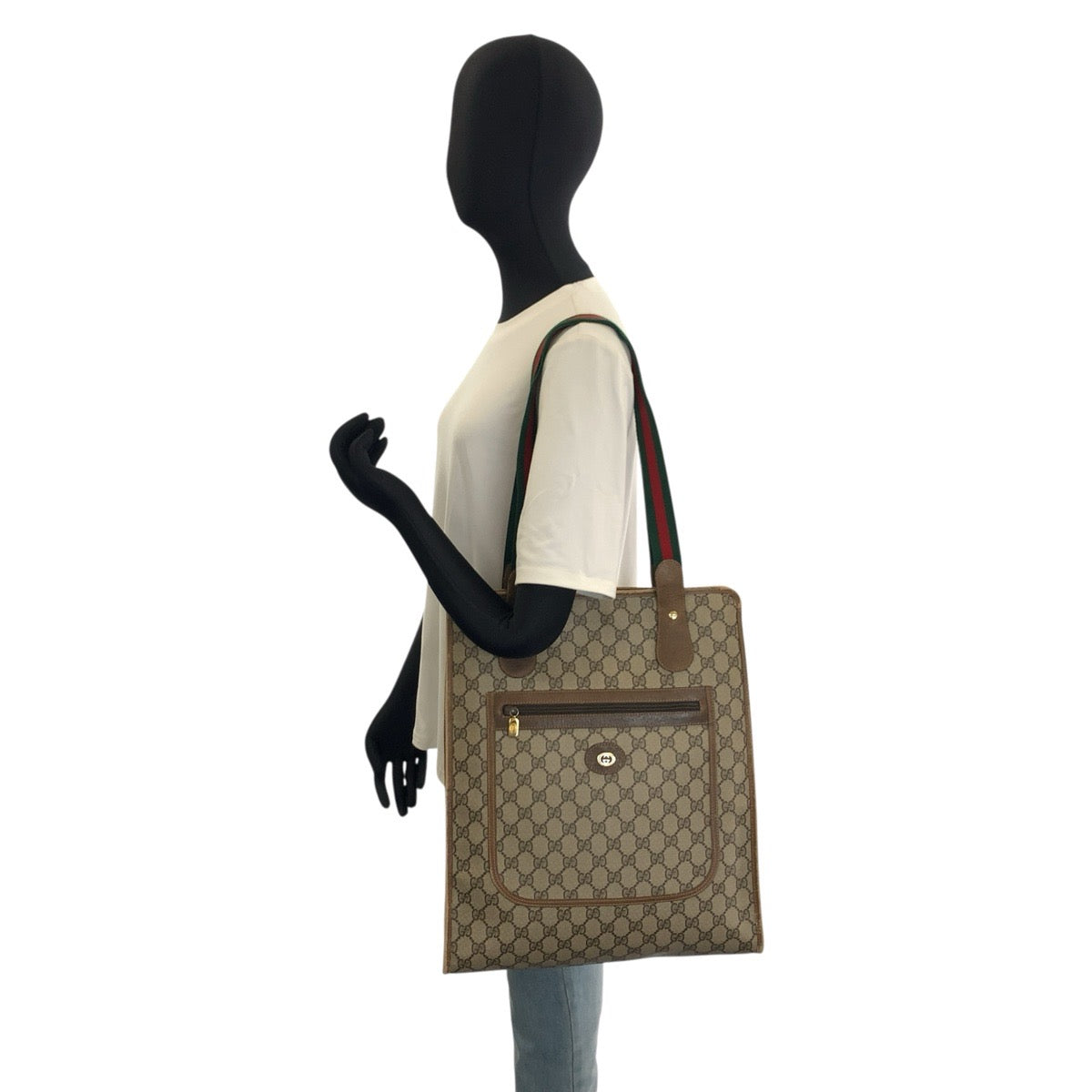 25699
GUCCI グッチ ヴィンテージ シェリーライン ベージュ ブラウン ゴールド金具 GGスプリームキャンバス 89 02 092 トートバッグ ショルダーバッグ レディース AB21