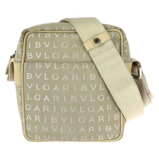 25704
BVLGARI ブルガリ ロゴマニア ベージュ シルバー金具 キャンバス / レザー ショルダーバッグ ポシェット レディース ABP21