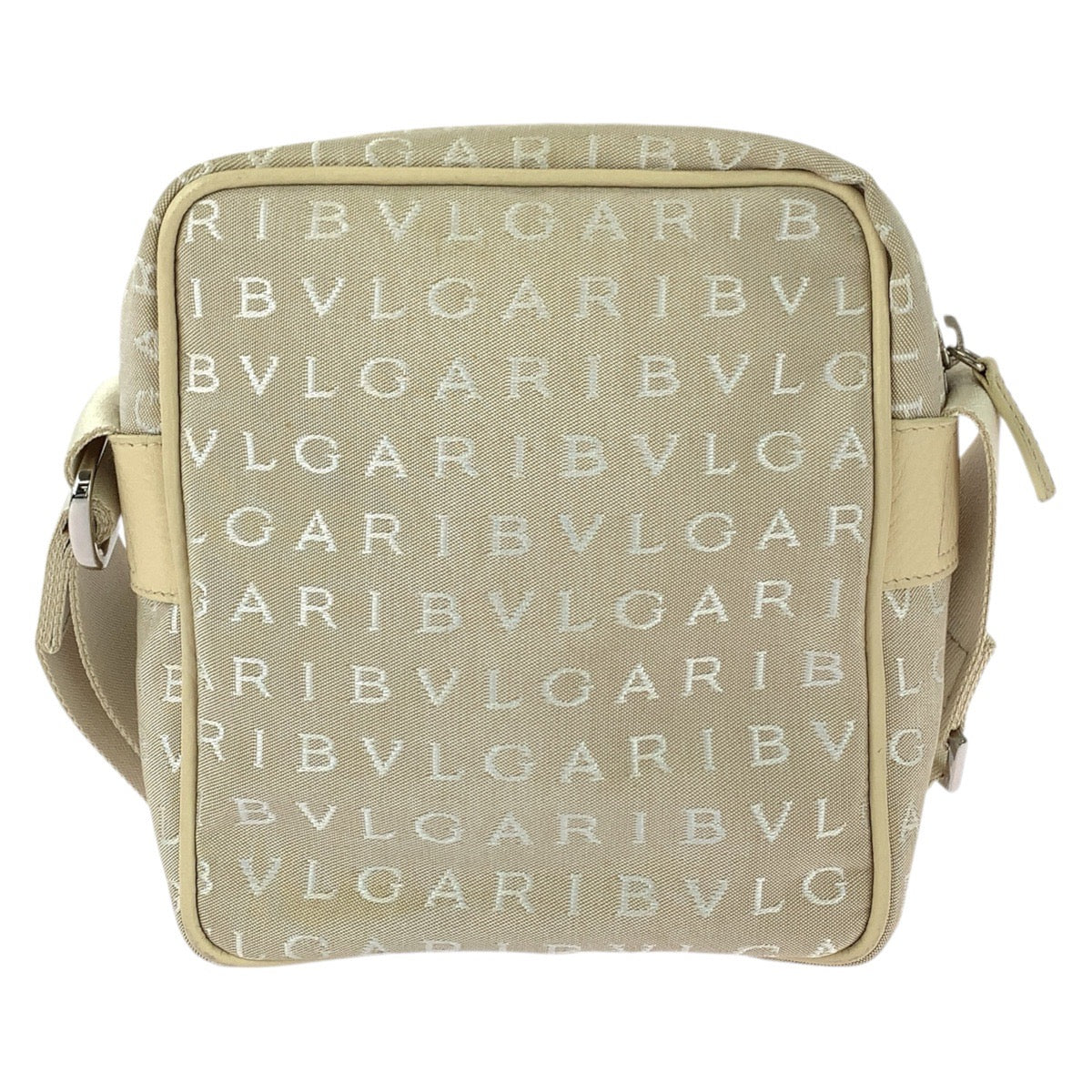 25704
BVLGARI ブルガリ ロゴマニア ベージュ シルバー金具 キャンバス / レザー ショルダーバッグ ポシェット レディース ABP21