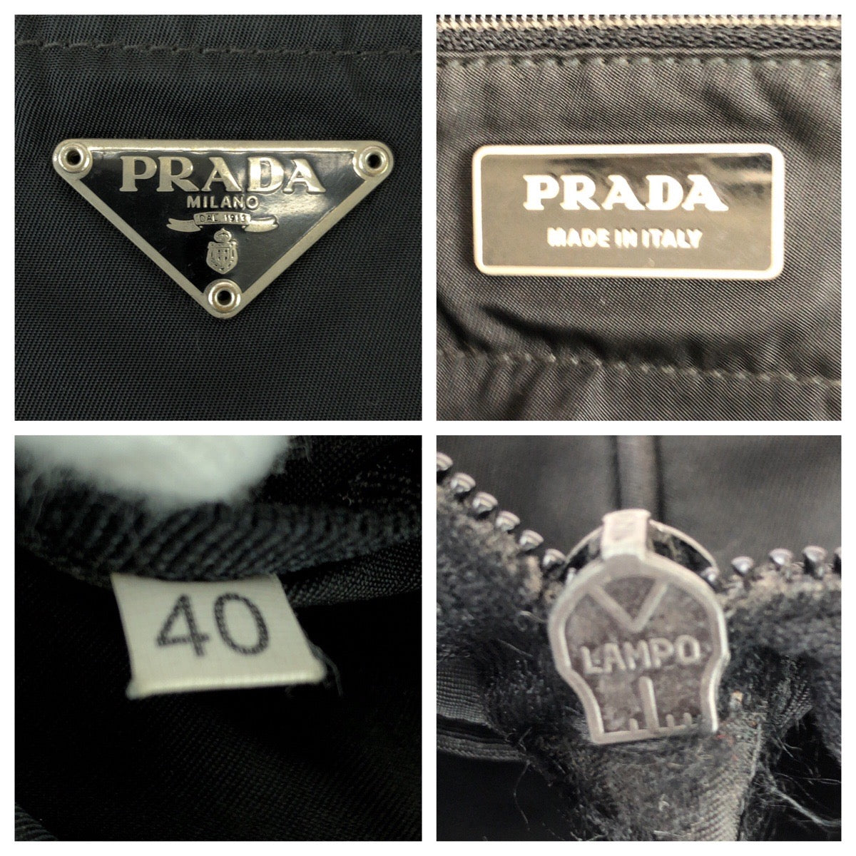 25705
PRADA プラダ テスート 三角ロゴプレート ブラック 黒 シルバー金具 ナイロン トートバッグ ハンドバッグ レディース ABP28