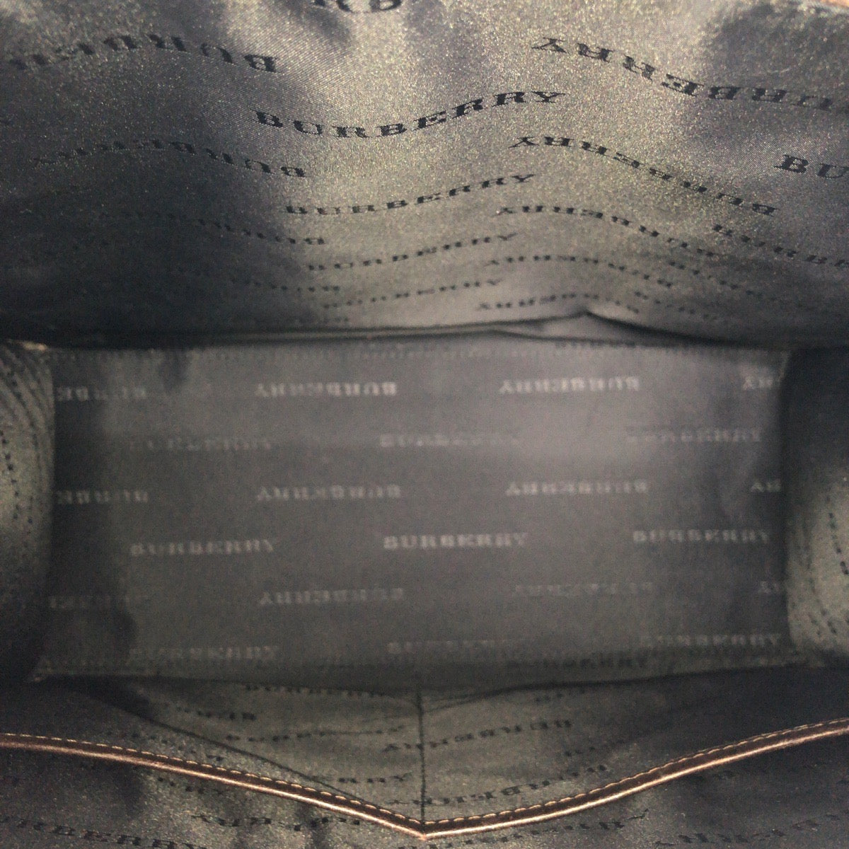 25708
BURBERRY バーバリー チェック柄 2way ベージュ ダークブラウン シルバー金具 キャンバス / レザー トートバッグ ショルダーバッグ レディース ABP35