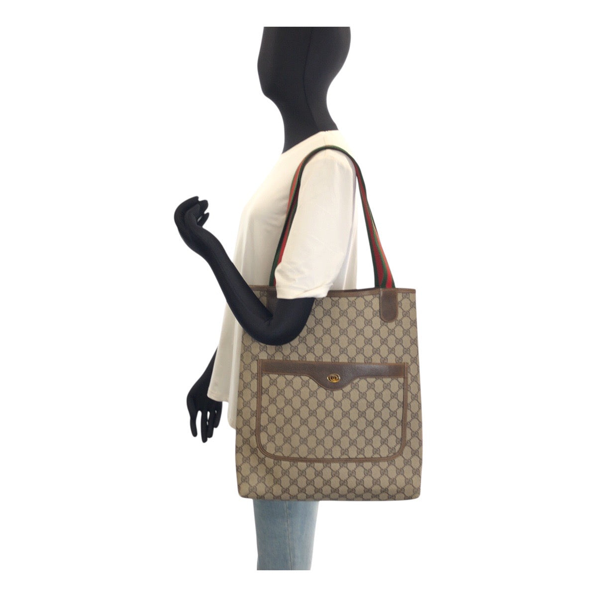 25709
GUCCI グッチ ヴィンテージ シェリーライン ベージュ ブラウン GGスプリームキャンバス / レザー 683 01 003 トートバッグ ショルダーバッグ レディース ABP28