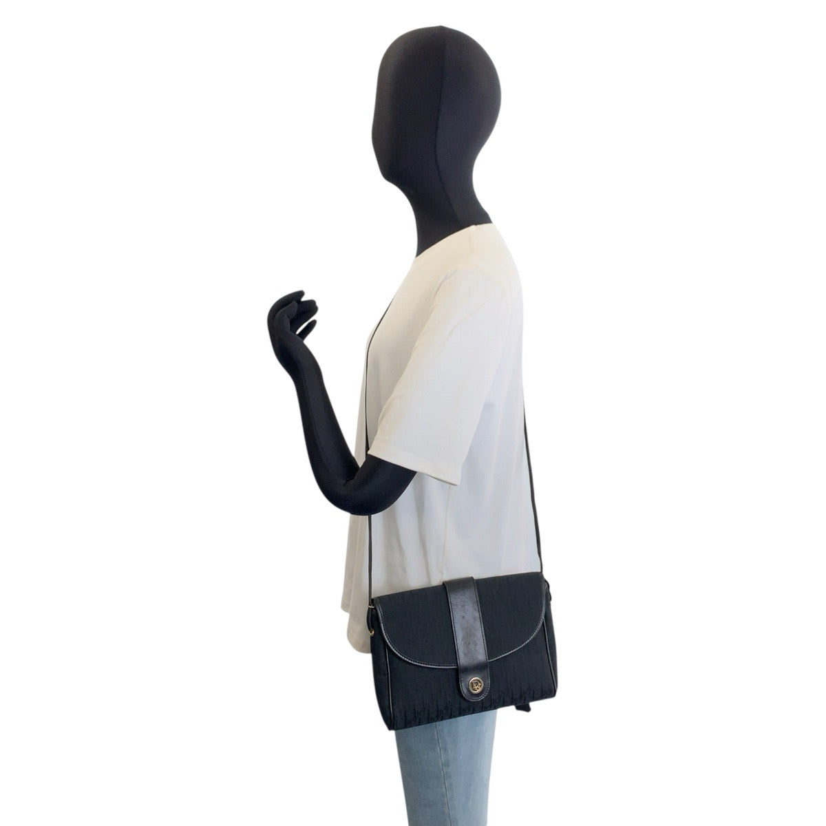 25710
Christian Dior クリスチャンディオール ヴィンテージ トロッター ブラック 黒 ゴールド金具 キャンバス / レザー ショルダーバッグ ポシェット レディース ABP35
