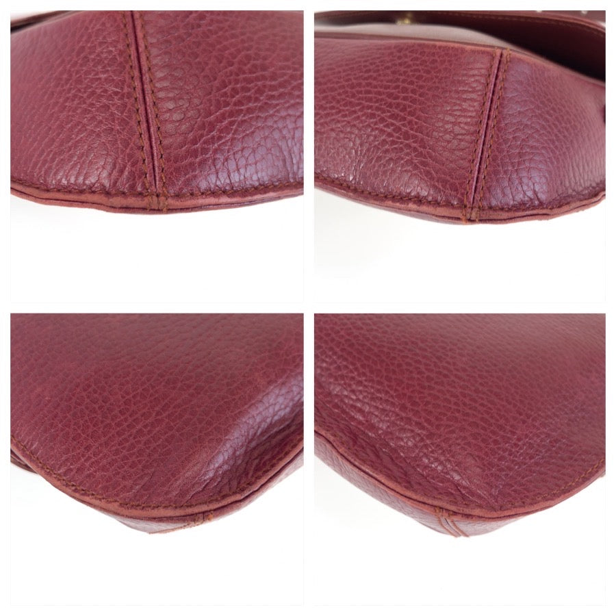 25712
CARTIER カルティエ マストライン ボルドー ゴールド金具 レザー ショルダーバッグ ポシェット レディース ABP30