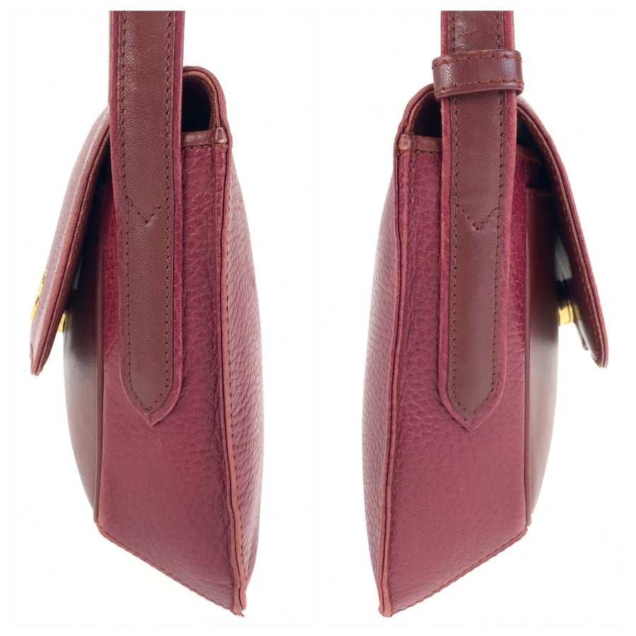 25712
CARTIER カルティエ マストライン ボルドー ゴールド金具 レザー ショルダーバッグ ポシェット レディース ABP30
