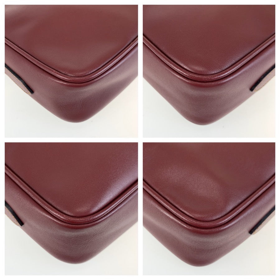25713
CARTIER カルティエ マストライン ボルドー ゴールド金具 レザー ショルダーバッグ ポシェット レディース ABP35