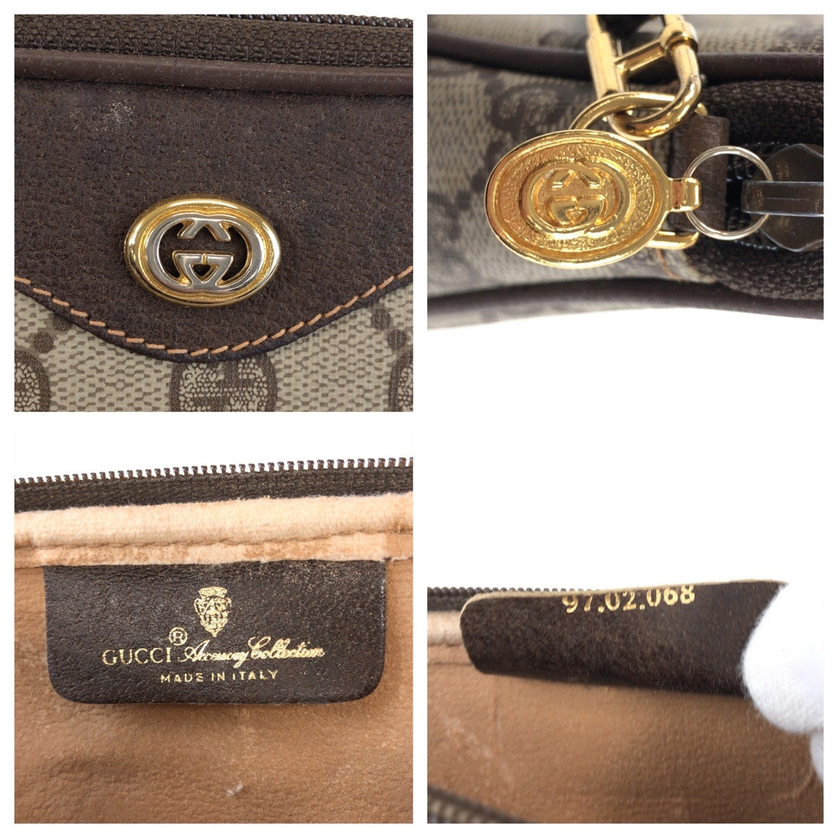 25714
GUCCI グッチ ヴィンテージ オールドグッチ ベージュ ブラウン ゴールド金具 GGスプリームキャンバス / レザー 97 02 068 ショルダーバッグ ポシェット レディース ABP28