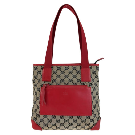 25715
GUCCI グッチ レッド ベージュ GGキャンバス / レザー 019 0402 トートバッグ ショルダーバッグ レディース ABP35