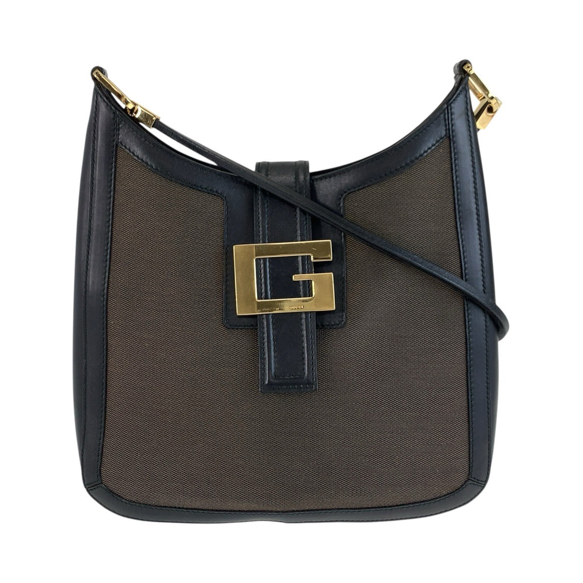 25716
GUCCI グッチ ブラック ブラウン ゴールド金具 キャンバス / レザー 001 4142 ショルダーバッグ レディース A40