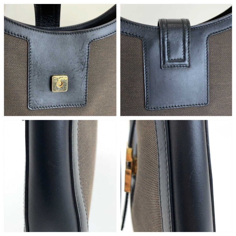 25716
GUCCI グッチ ブラック ブラウン ゴールド金具 キャンバス / レザー 001 4142 ショルダーバッグ レディース A40