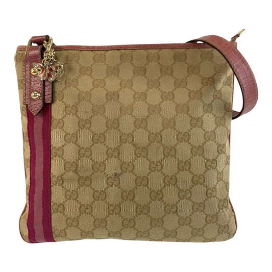 25717
GUCCI グッチ ジョリクール シェリーライン ベージュ ピンク ゴールド金具 GGキャンバス / レザー 144388 ショルダーバッグ メッセンジャーバッグ レディース AB28