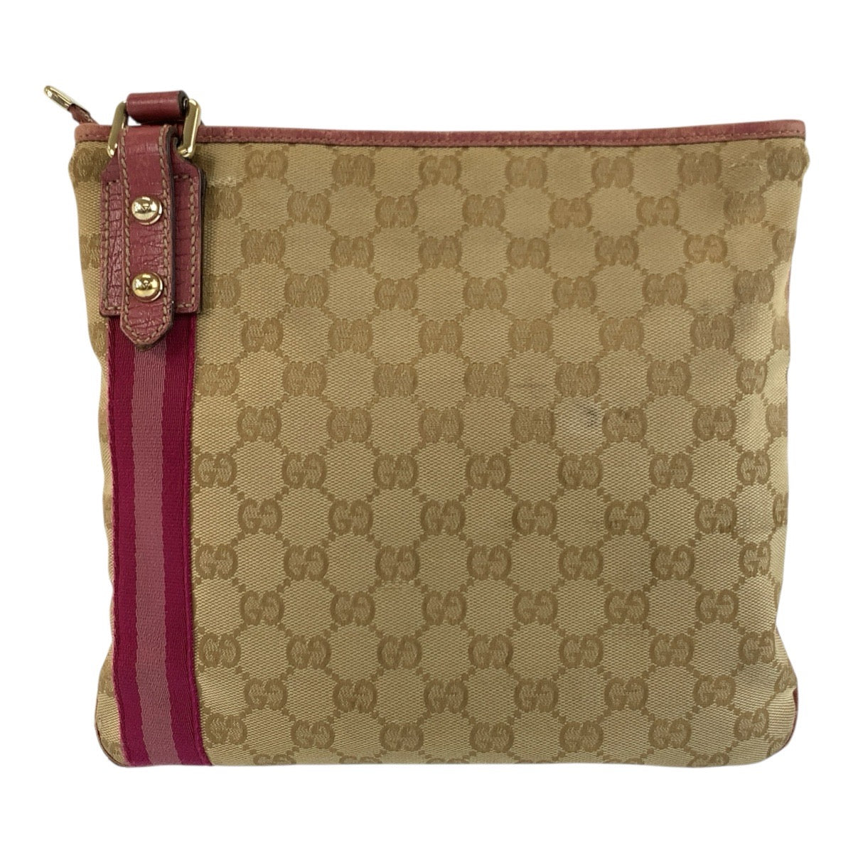 25717
GUCCI グッチ ジョリクール シェリーライン ベージュ ピンク ゴールド金具 GGキャンバス / レザー 144388 ショルダーバッグ メッセンジャーバッグ レディース AB28