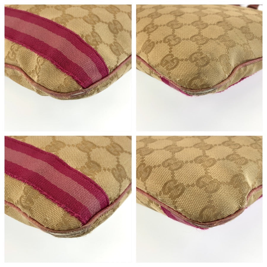 25717
GUCCI グッチ ジョリクール シェリーライン ベージュ ピンク ゴールド金具 GGキャンバス / レザー 144388 ショルダーバッグ メッセンジャーバッグ レディース AB28