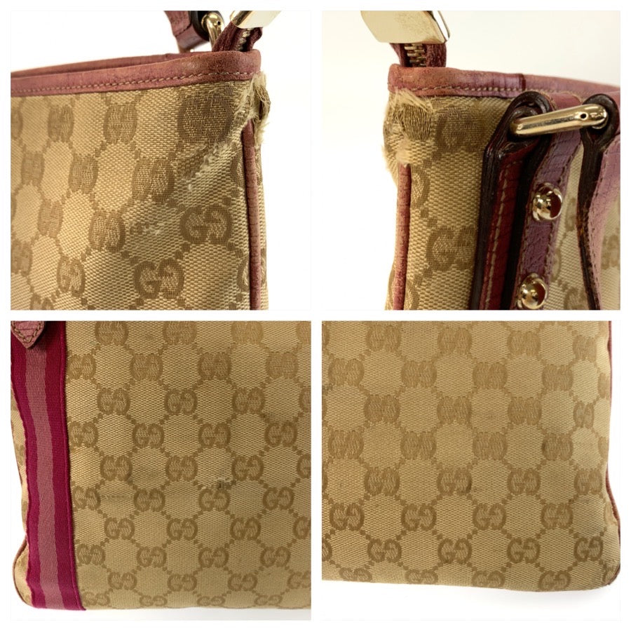 25717
GUCCI グッチ ジョリクール シェリーライン ベージュ ピンク ゴールド金具 GGキャンバス / レザー 144388 ショルダーバッグ メッセンジャーバッグ レディース AB28