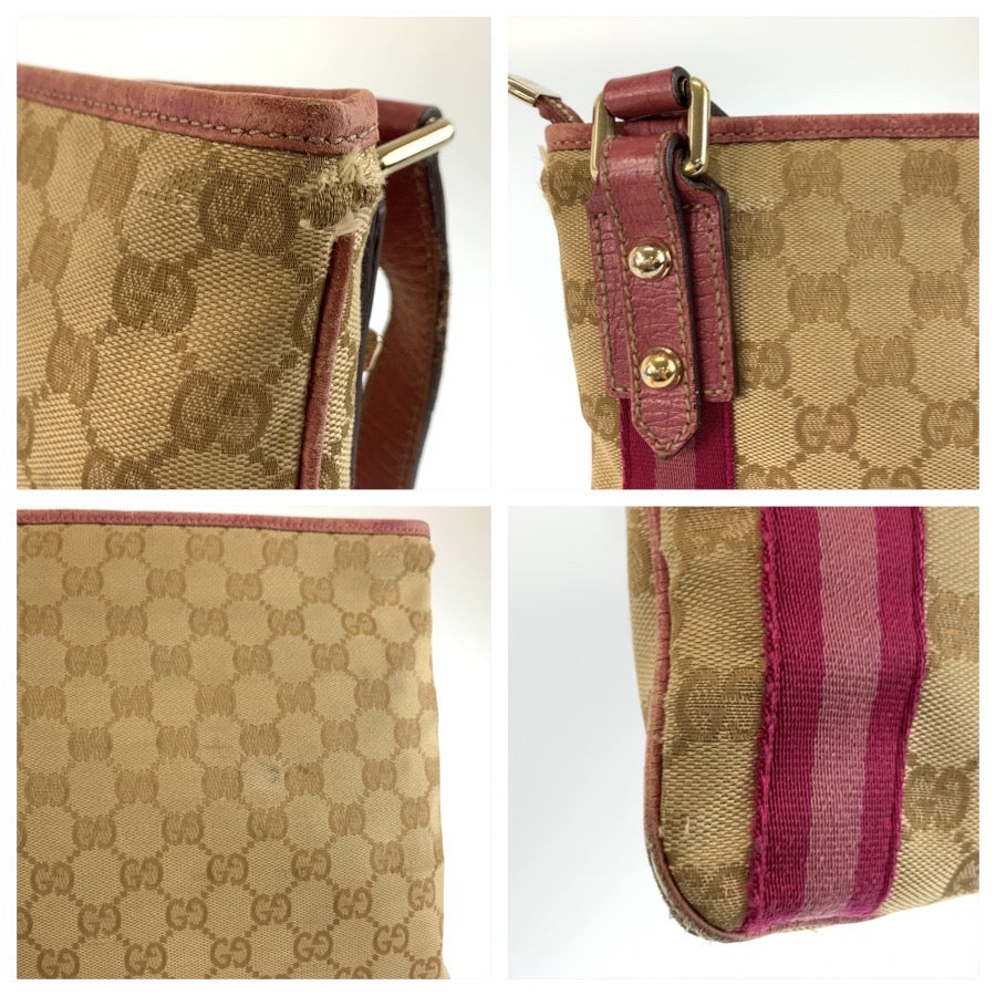 25717
GUCCI グッチ ジョリクール シェリーライン ベージュ ピンク ゴールド金具 GGキャンバス / レザー 144388 ショルダーバッグ メッセンジャーバッグ レディース AB28