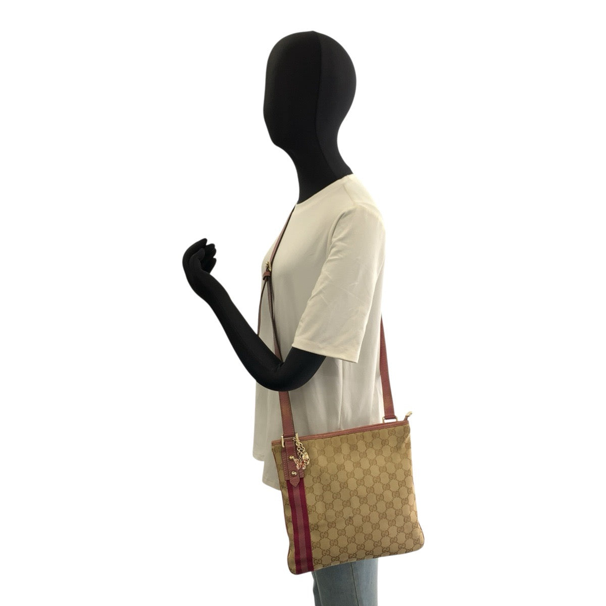 25717
GUCCI グッチ ジョリクール シェリーライン ベージュ ピンク ゴールド金具 GGキャンバス / レザー 144388 ショルダーバッグ メッセンジャーバッグ レディース AB28