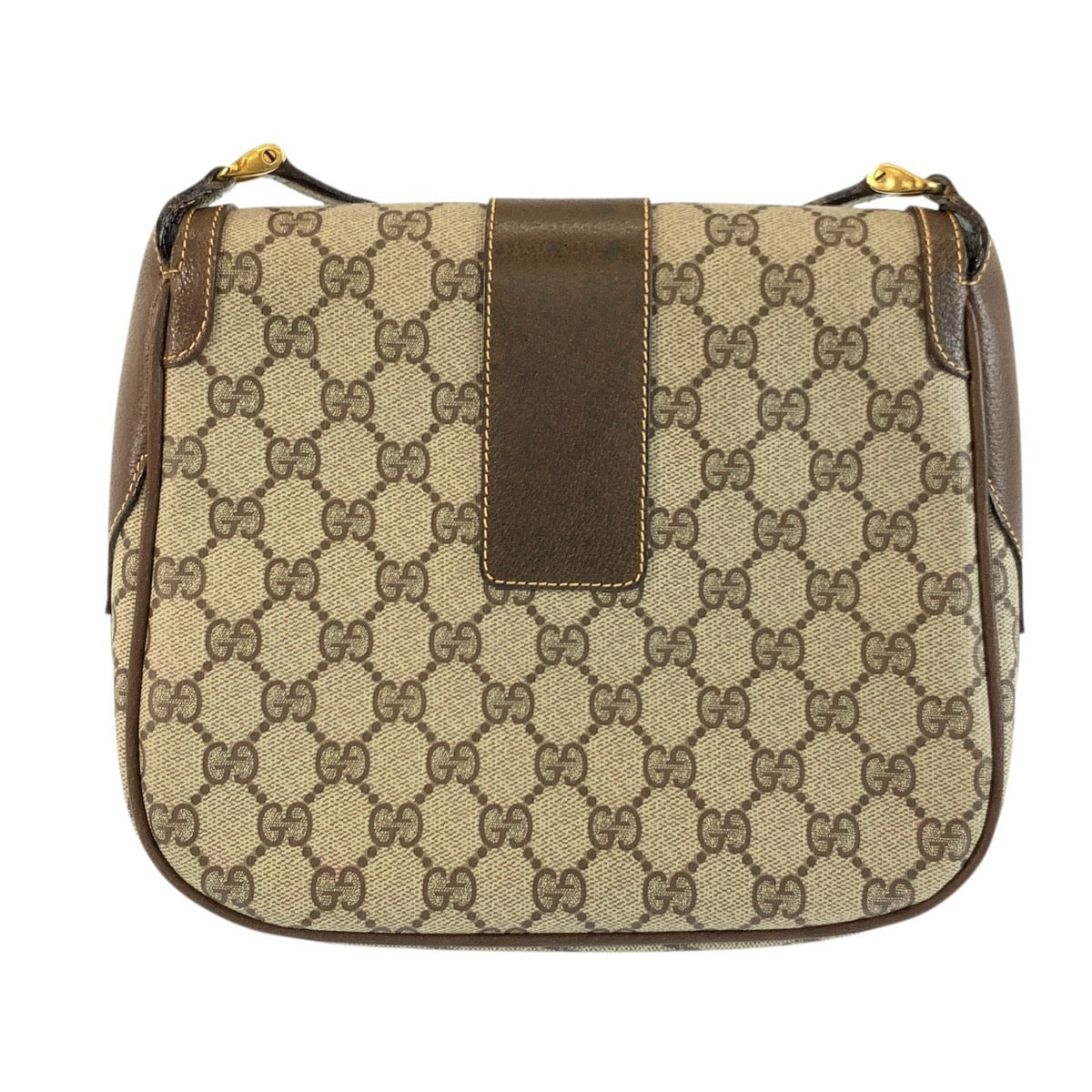25718
GUCCI グッチ ヴィンテージ ベージュ ブラウン ゴールド金具 GGスプリームキャンバス / レザー 001 115 4425 ショルダーバッグ ポシェット レディース AB30