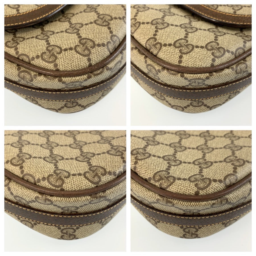 25718
GUCCI グッチ ヴィンテージ ベージュ ブラウン ゴールド金具 GGスプリームキャンバス / レザー 001 115 4425 ショルダーバッグ ポシェット レディース AB30