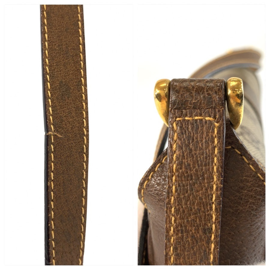 25718
GUCCI グッチ ヴィンテージ ベージュ ブラウン ゴールド金具 GGスプリームキャンバス / レザー 001 115 4425 ショルダーバッグ ポシェット レディース AB30