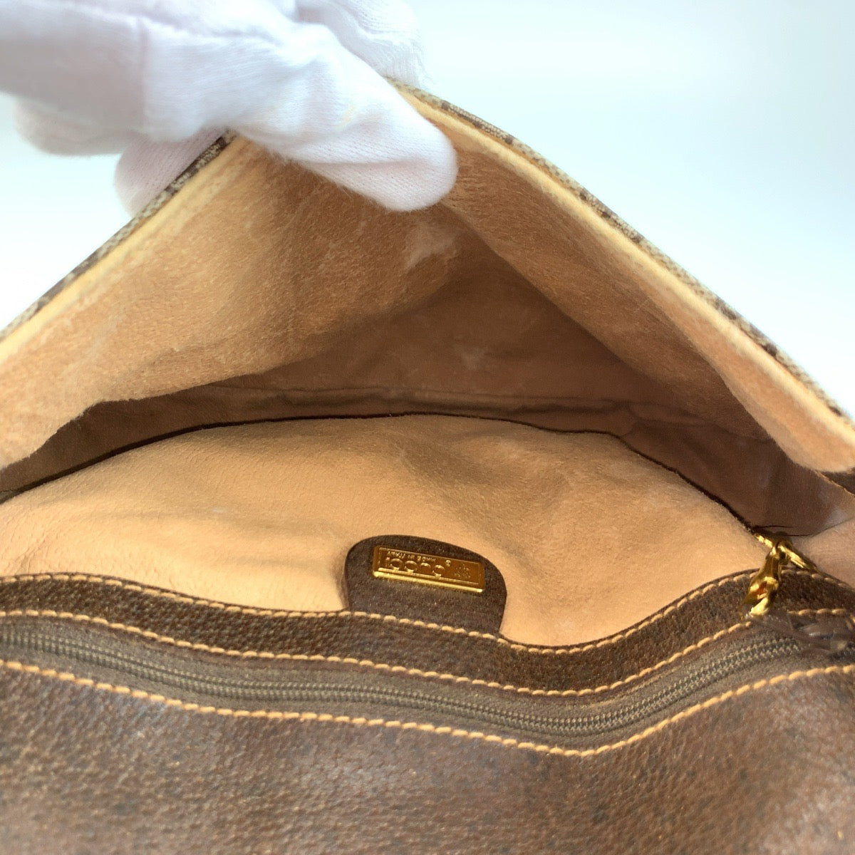 25718
GUCCI グッチ ヴィンテージ ベージュ ブラウン ゴールド金具 GGスプリームキャンバス / レザー 001 115 4425 ショルダーバッグ ポシェット レディース AB30