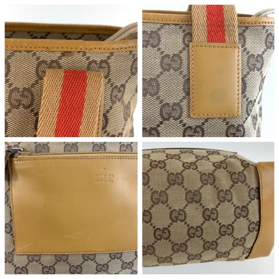 25719
GUCCI グッチ シェリーライン ベージュ GGキャンバス / レザー 019 0402 トートバッグ ショルダーバッグ レディース AB28
