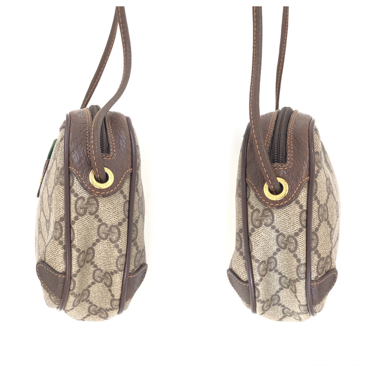 25720
GUCCI グッチ ヴィンテージ シェリーライン ベージュ ブラウン ゴールド金具 GGスプリームキャンバス / レザー 89 02 066 ショルダーバッグ ポシェット レディース ABP30