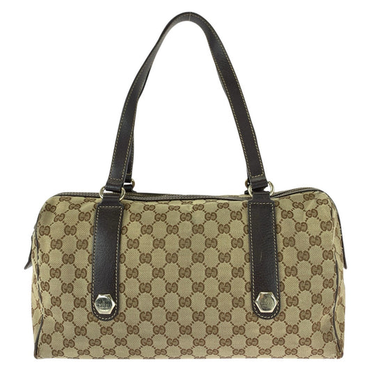 25721
GUCCI グッチ ベージュ ダークブラウン ゴールド金具 GGキャンバス / レザー 154180 ハンドバッグ ミニボストンバッグ レディース B21