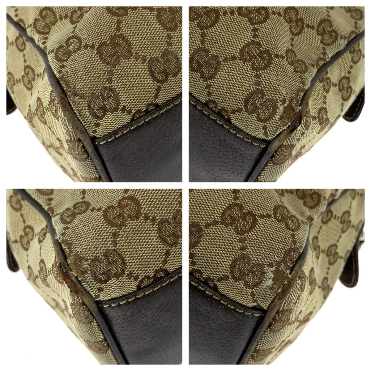 25721
GUCCI グッチ ベージュ ダークブラウン ゴールド金具 GGキャンバス / レザー 154180 ハンドバッグ ミニボストンバッグ レディース B21