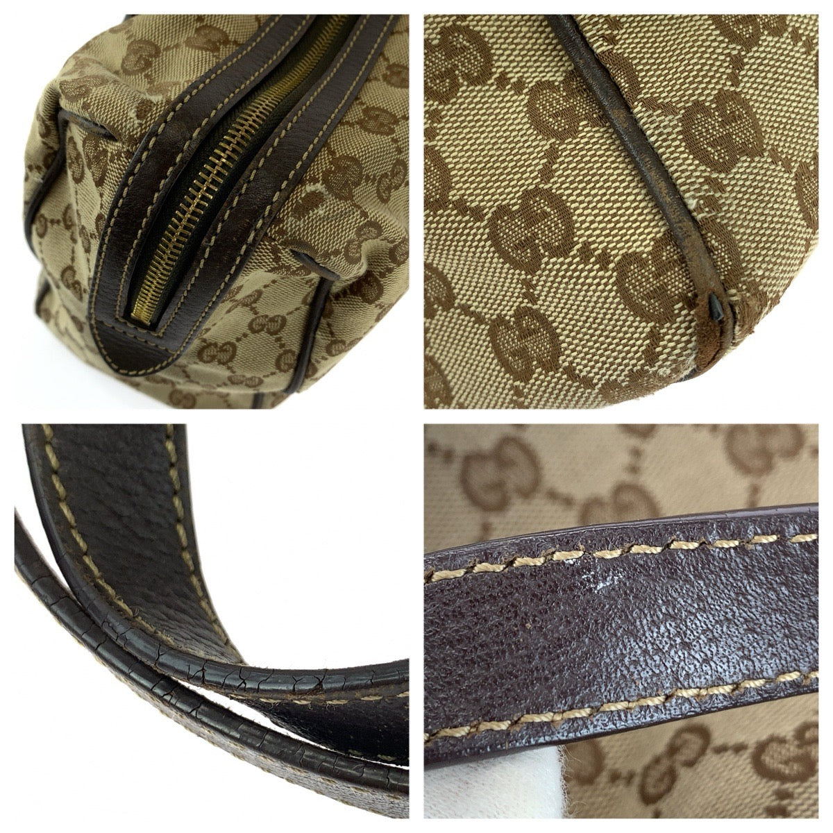 25721
GUCCI グッチ ベージュ ダークブラウン ゴールド金具 GGキャンバス / レザー 154180 ハンドバッグ ミニボストンバッグ レディース B21