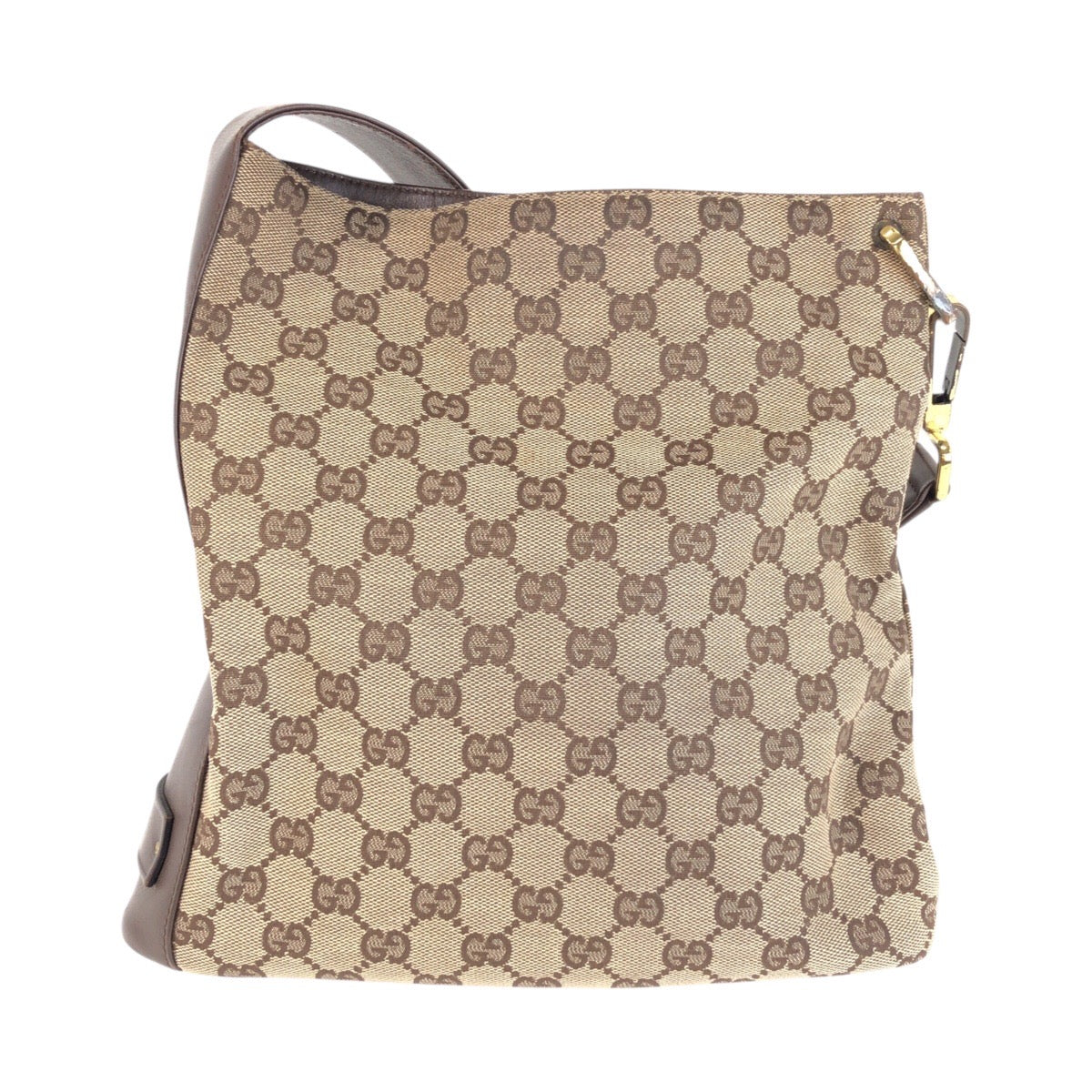 25722
GUCCI グッチ ベージュ ブラウン ゴールド金具 GGキャンバス / レザー 91761 ショルダーバッグ レディース AB28