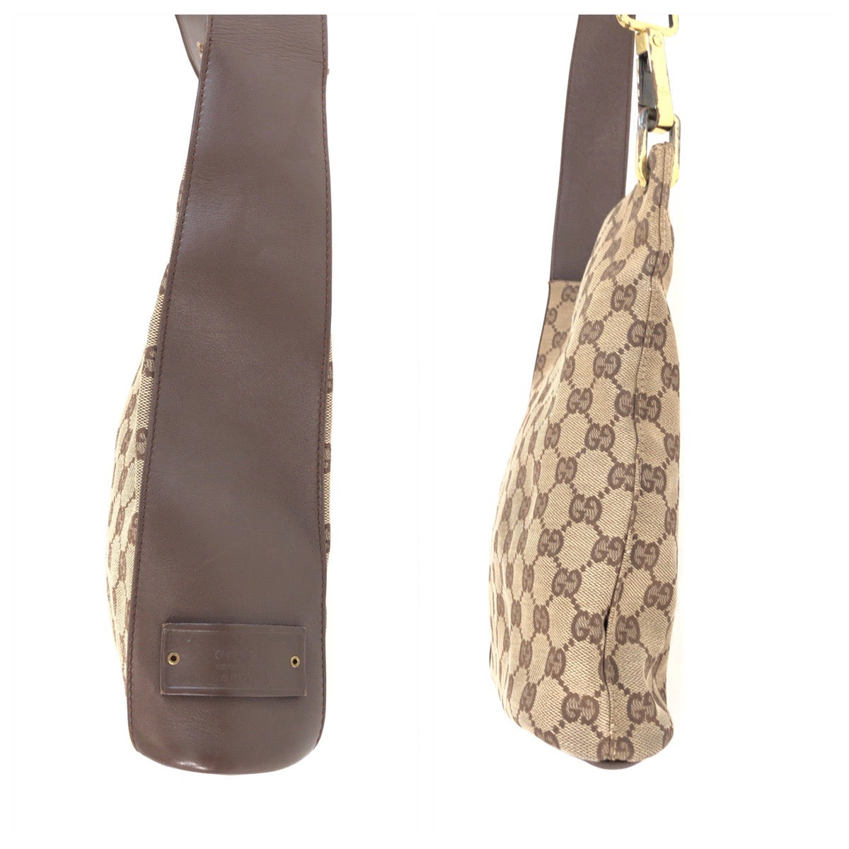 25722
GUCCI グッチ ベージュ ブラウン ゴールド金具 GGキャンバス / レザー 91761 ショルダーバッグ レディース AB28