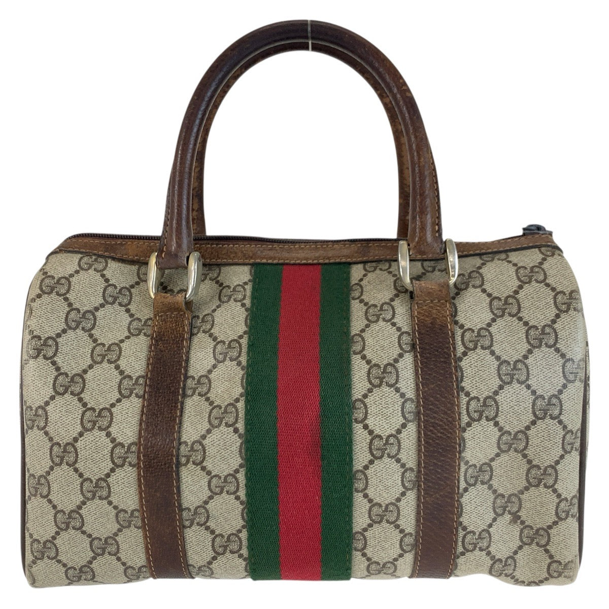 25723
GUCCI グッチ ヴィンテージ シェリーライン ベージュ ブラウン ゴールド金具 GGスプリームキャンバス 40 3841 ハンドバッグ ボストンバッグ レディース AB28
