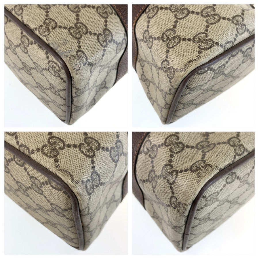 25723
GUCCI グッチ ヴィンテージ シェリーライン ベージュ ブラウン ゴールド金具 GGスプリームキャンバス 40 3841 ハンドバッグ ボストンバッグ レディース AB28