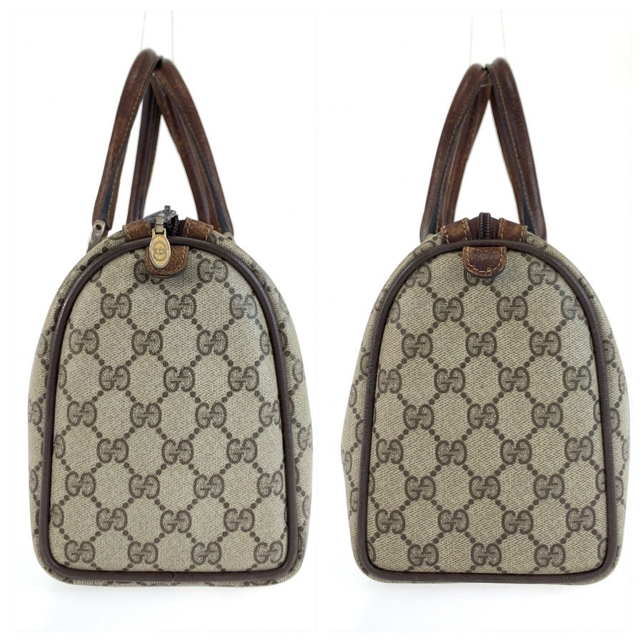 25723
GUCCI グッチ ヴィンテージ シェリーライン ベージュ ブラウン ゴールド金具 GGスプリームキャンバス 40 3841 ハンドバッグ ボストンバッグ レディース AB28