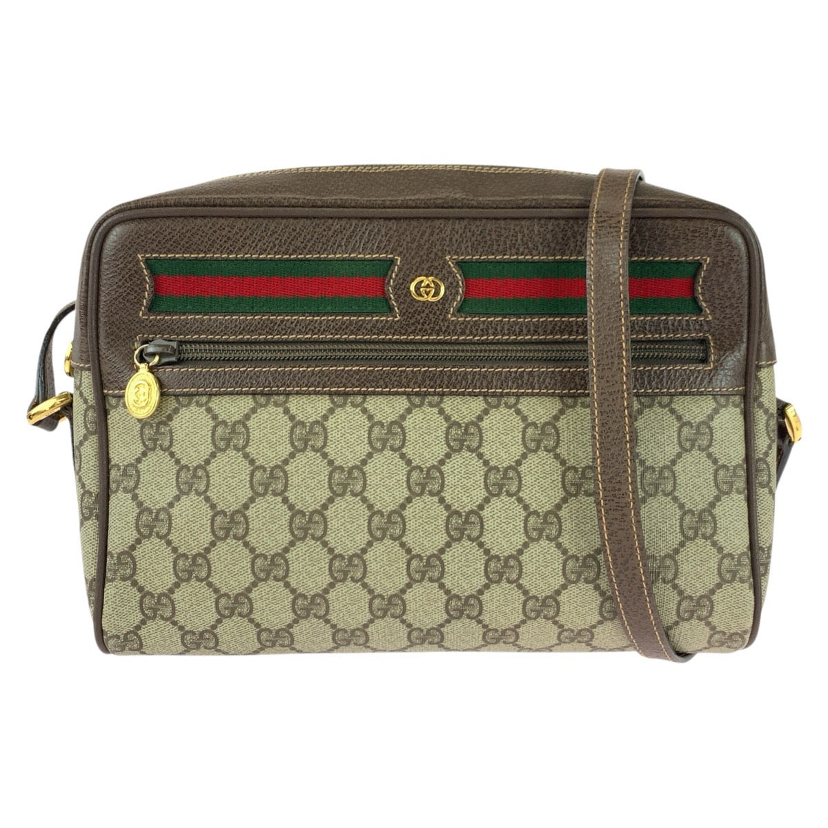 25724
GUCCI グッチ ヴィンテージ シェリーライン ベージュ ブラウン ゴールド金具 GGスプリームキャンバス / レザー 001 113 6472 ショルダーバッグ ポシェット レディース ABP42