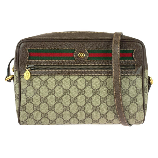 25724
GUCCI グッチ ヴィンテージ シェリーライン ベージュ ブラウン ゴールド金具 GGスプリームキャンバス / レザー 001 113 6472 ショルダーバッグ ポシェット レディース ABP42