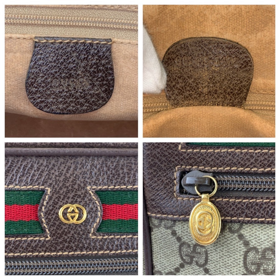 25724
GUCCI グッチ ヴィンテージ シェリーライン ベージュ ブラウン ゴールド金具 GGスプリームキャンバス / レザー 001 113 6472 ショルダーバッグ ポシェット レディース ABP42