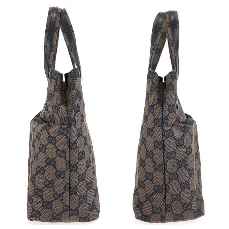 25725
GUCCI グッチ ブラウン ブラック GGキャンバス 002 1080 トートバッグ ハンドバッグ レディース ABP35