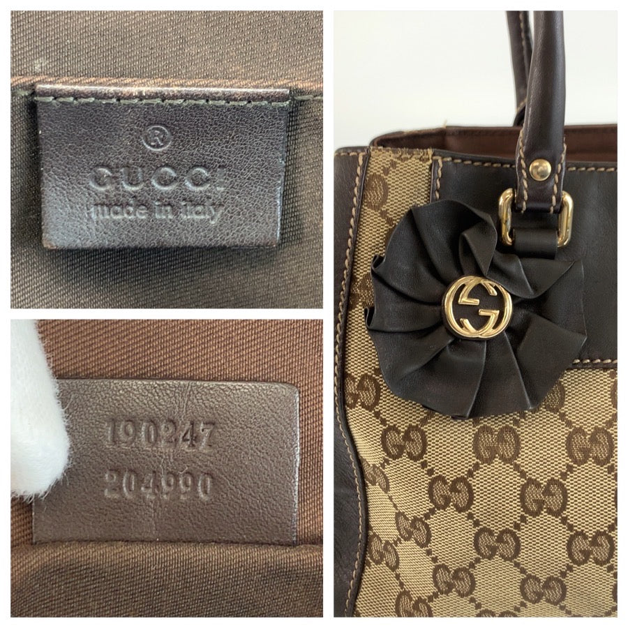 25726
GUCCI グッチ トロフィー ベージュ ブラウン ゴールド金具 GGキャンバス / レザー 190247 トートバッグ ハンドバッグ レディース AB30