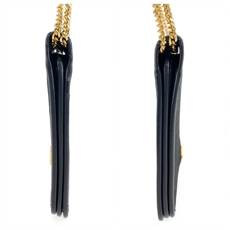 25727
Christian Dior クリスチャンディオール トロッター ブラック 黒 ゴールド金具 キャンバス チェーンショルダーバッグ ポシェット レディース A42