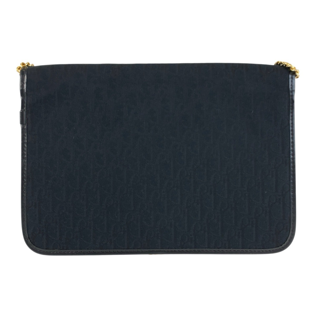 25727
Christian Dior クリスチャンディオール トロッター ブラック 黒 ゴールド金具 キャンバス チェーンショルダーバッグ ポシェット レディース A42