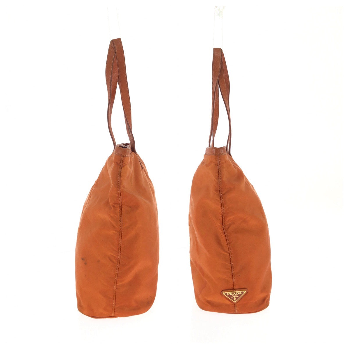 25728
PRADA プラダ テスート ロゴジャガード オレンジ ゴールド金具 ナイロン / レザー トートバッグ ショルダーバッグ レディース AB42